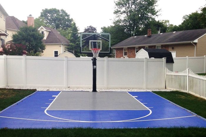 20 x 25' Blue and Gray Basketball Half Court