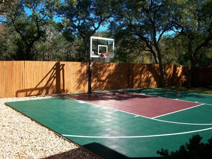 backyard half basketball court