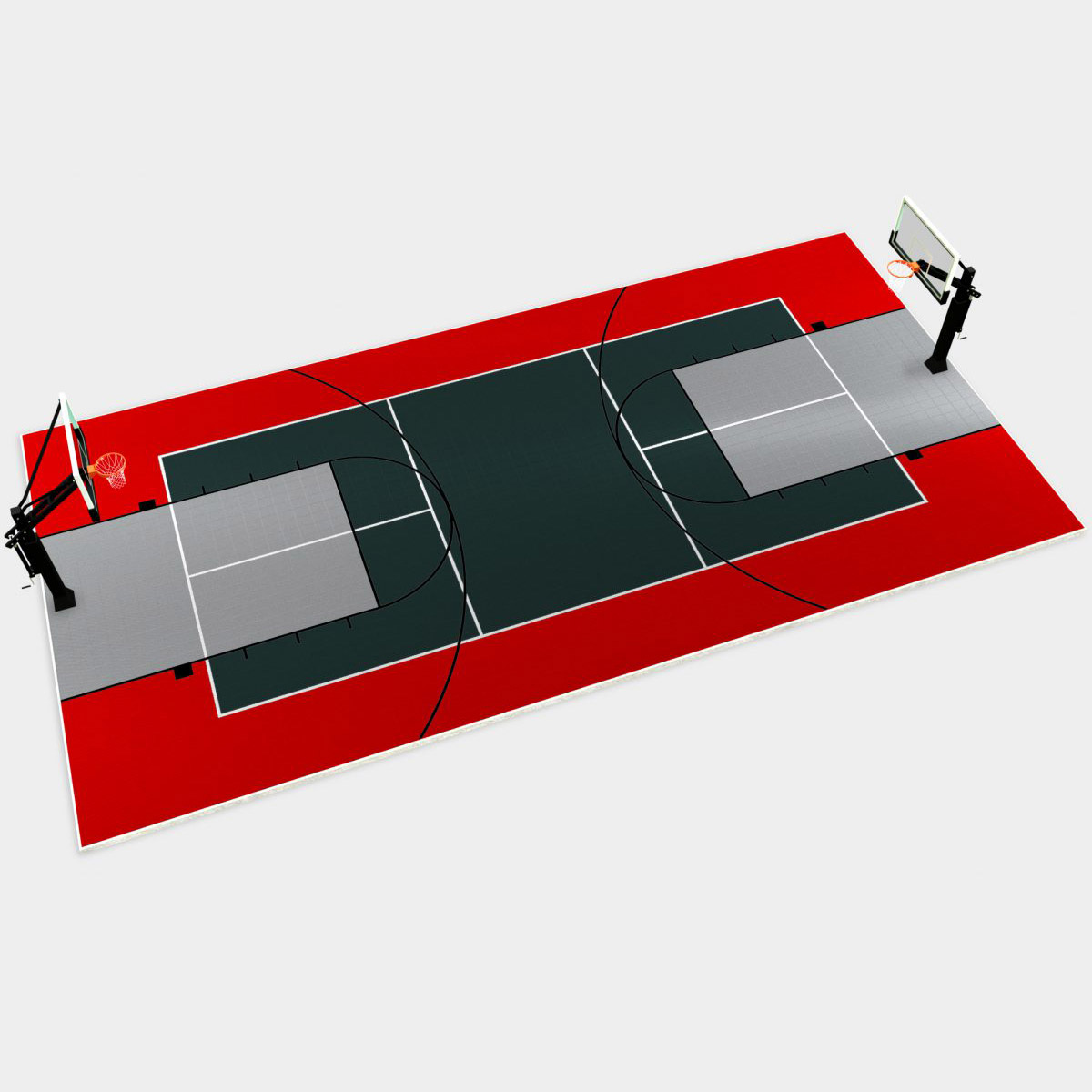 50' x 30' Basketball Half Court - DunkStar DIY Basketball Courts